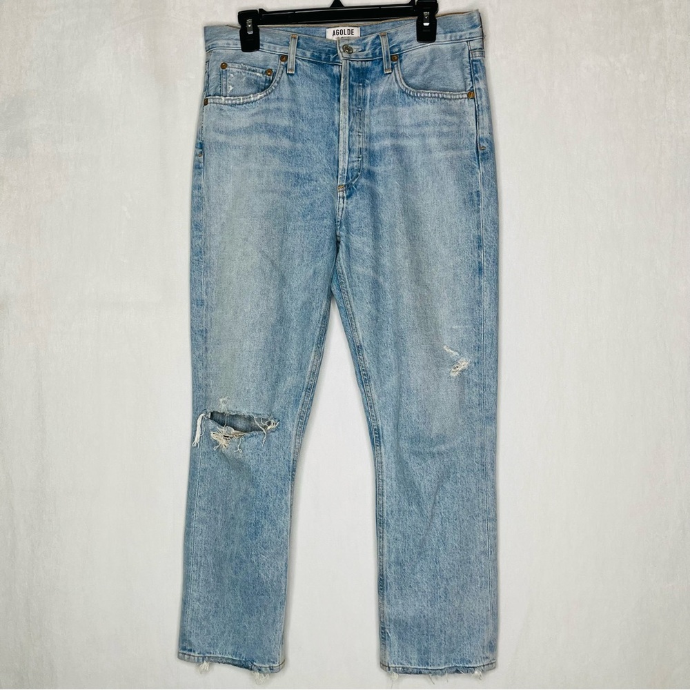 Agolde Riley High Rise Straight Crop Jeans - Picture 4 of 9